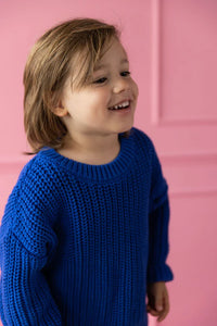 Yuki / Chunky Knitted Sweater / Blueberry