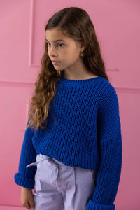 Yuki / Chunky Knitted Sweater / Blueberry