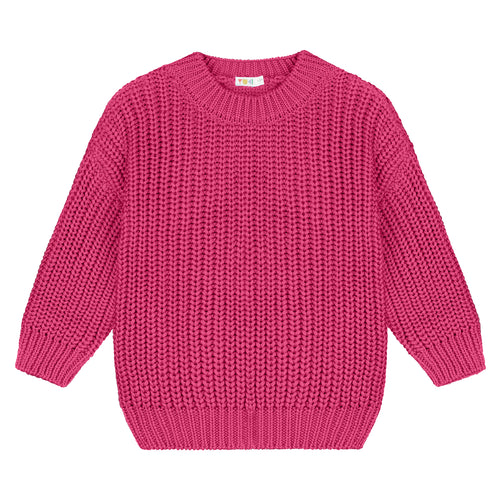 Yuki / Chunky Knitted Sweater / Fuchsia