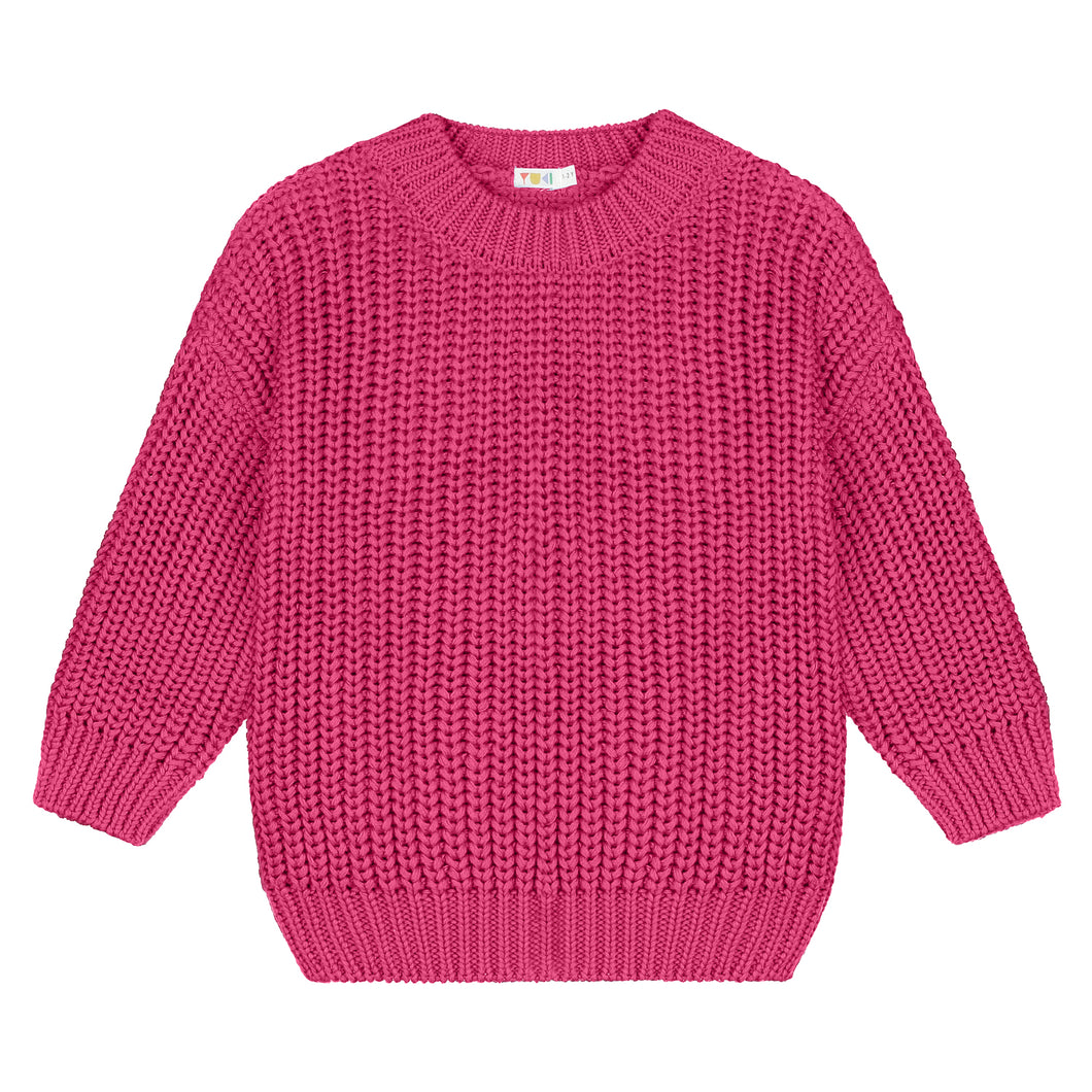 Yuki / Chunky Knitted Sweater / Fuchsia