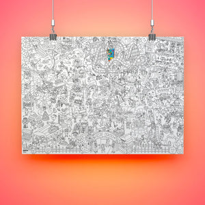 Omy Design & Play / Giant Colouring Poster / Fun Park