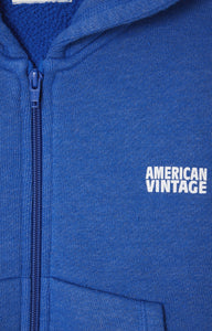 American Vintage / Zip Hoodie / Doven / Bleu Roi Surteint