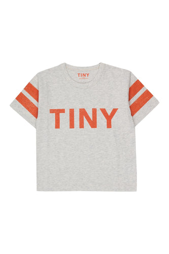 Tinycottons / KID / Logo Stripes Tee / Light Heather Grey