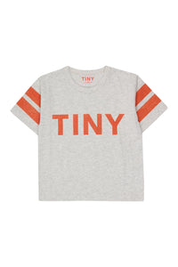 Tinycottons / KID / Logo Stripes Tee / Light Heather Grey