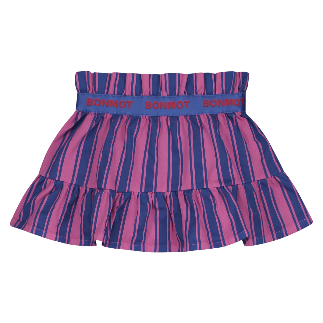Bonmot / Mini Skirt / Vertical Stripes / Raspberry