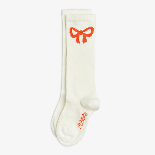 Mini Rodini / PRE SS25 / Knee-High Socks / Bow / Offwhite