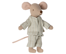 Load image into Gallery viewer, Maileg / Mouse in Box / Big Brother / Light Blue Striped Pyjamas