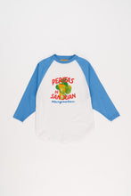 Load image into Gallery viewer, Maison Mangostan / Peritas Long Sleeve T-shirt / White - Blue