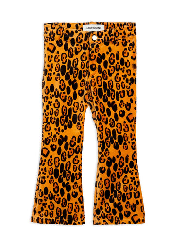 Mini Rodini / PRE SS24 / Velvet Flared Trousers / Leopard AOP