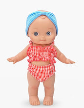 Load image into Gallery viewer, Minikane / Mini Panchas / Alice At The Beach And Her Coral Gingham Outfit
