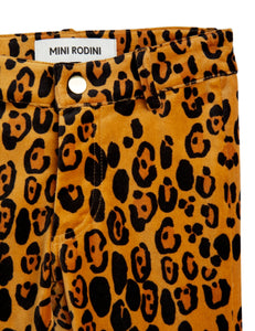 Mini Rodini / PRE SS24 / Velvet Flared Trousers / Leopard AOP