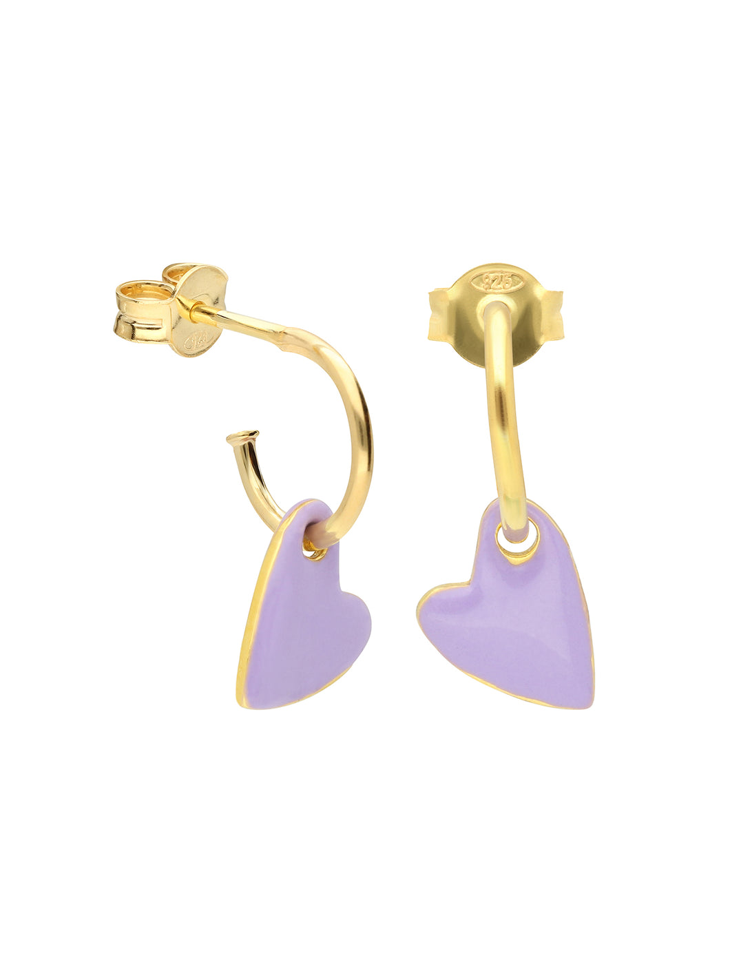 Selva Sauvage / Earring Hoops / Heart / Lilac