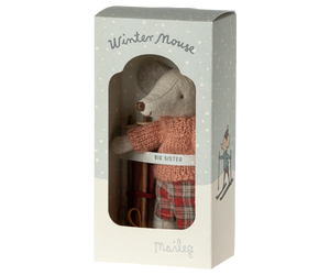 Maileg / Big Sister / Winter Mouse With Ski Set