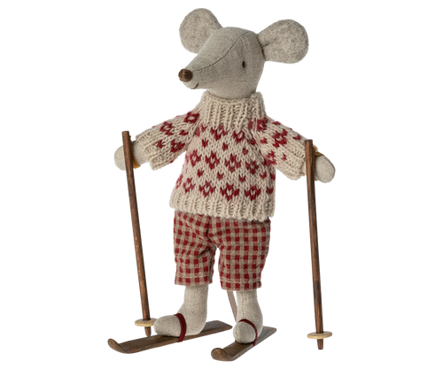 Maileg / Mum / Winter Mouse With Ski Set