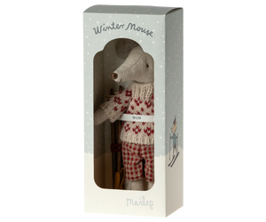 Maileg / Mum / Winter Mouse With Ski Set