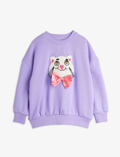 Mini Rodini / Sweatshirt / Cat With Bowtie / Purple