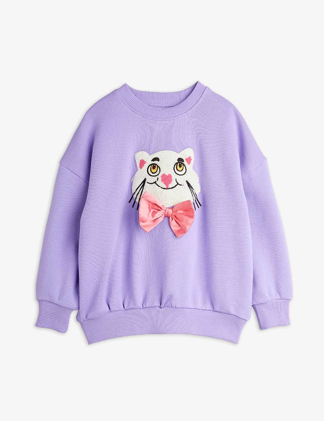 Mini Rodini / Sweatshirt / Cat With Bowtie / Purple