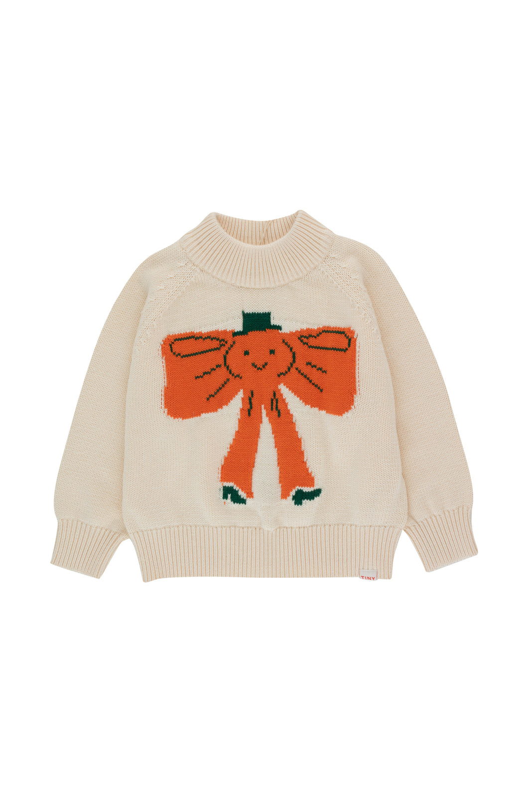 Tinycottons / KID / Bow Mockneck Sweater / Light Cream Melange