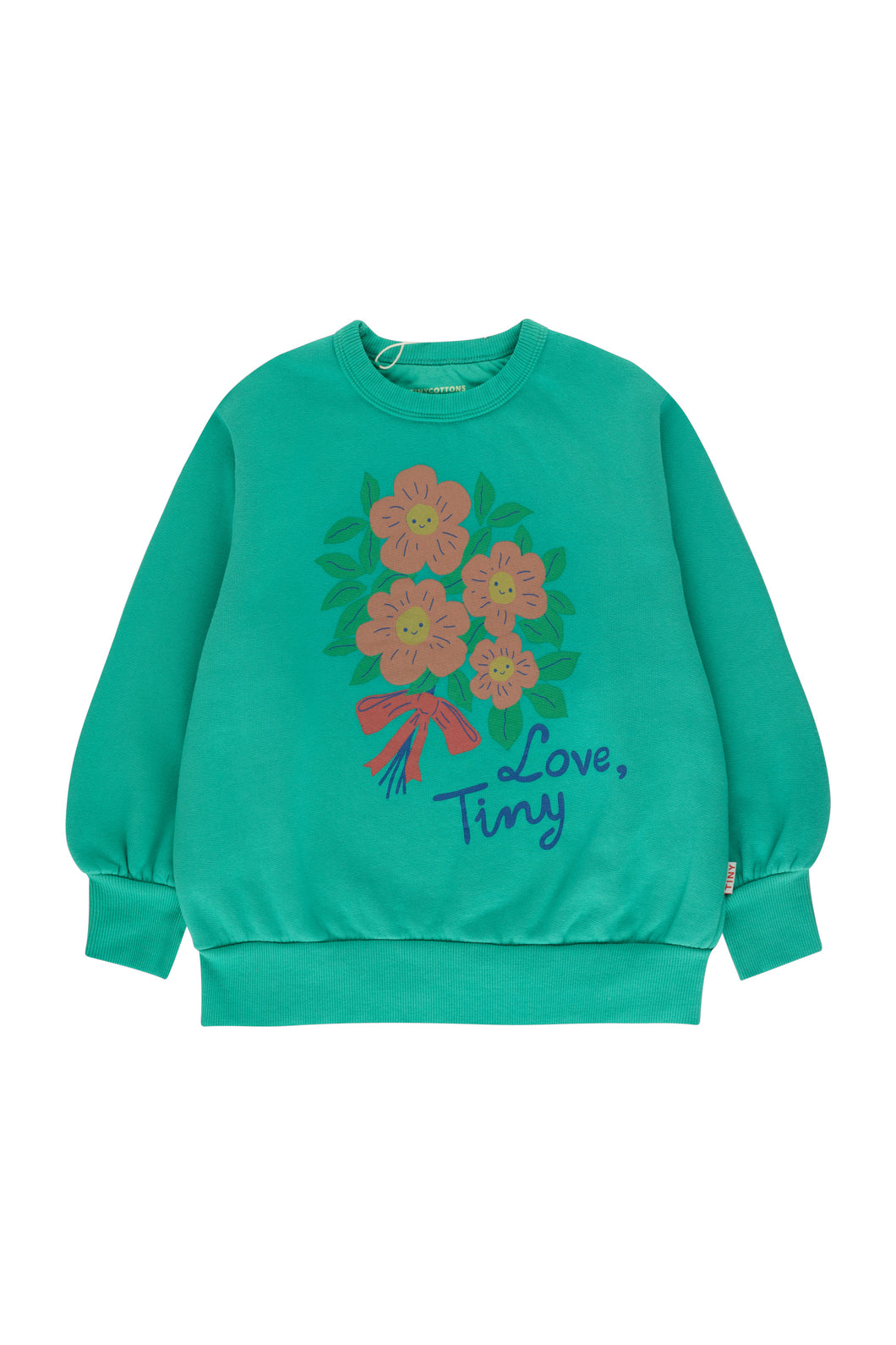 Tinycottons / KID / Love Flowers Sweatshirt / Emerald