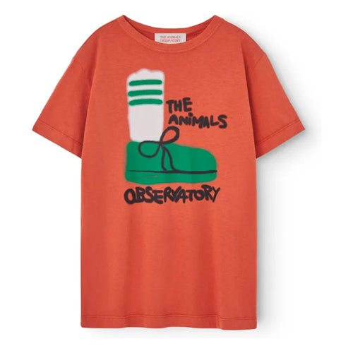The Animals Observatory / SPRAY PRE-AW24 / KID / Rooster Oversized T-Shirt / Brown (Copy)