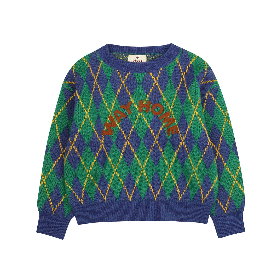 Jellymallow / Argyle Sweater / Blue