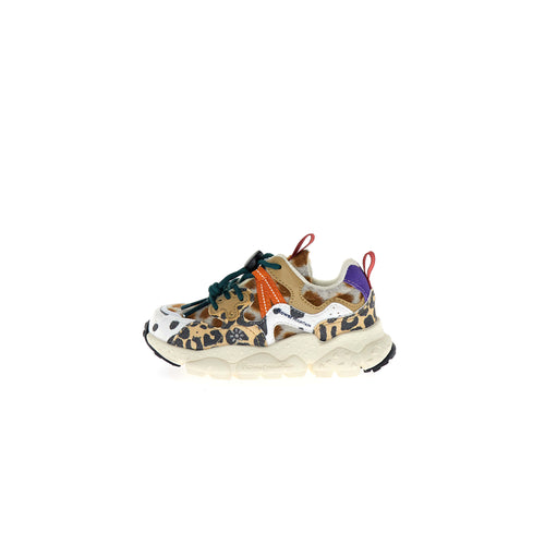 Multicolored sneaker on a white background
