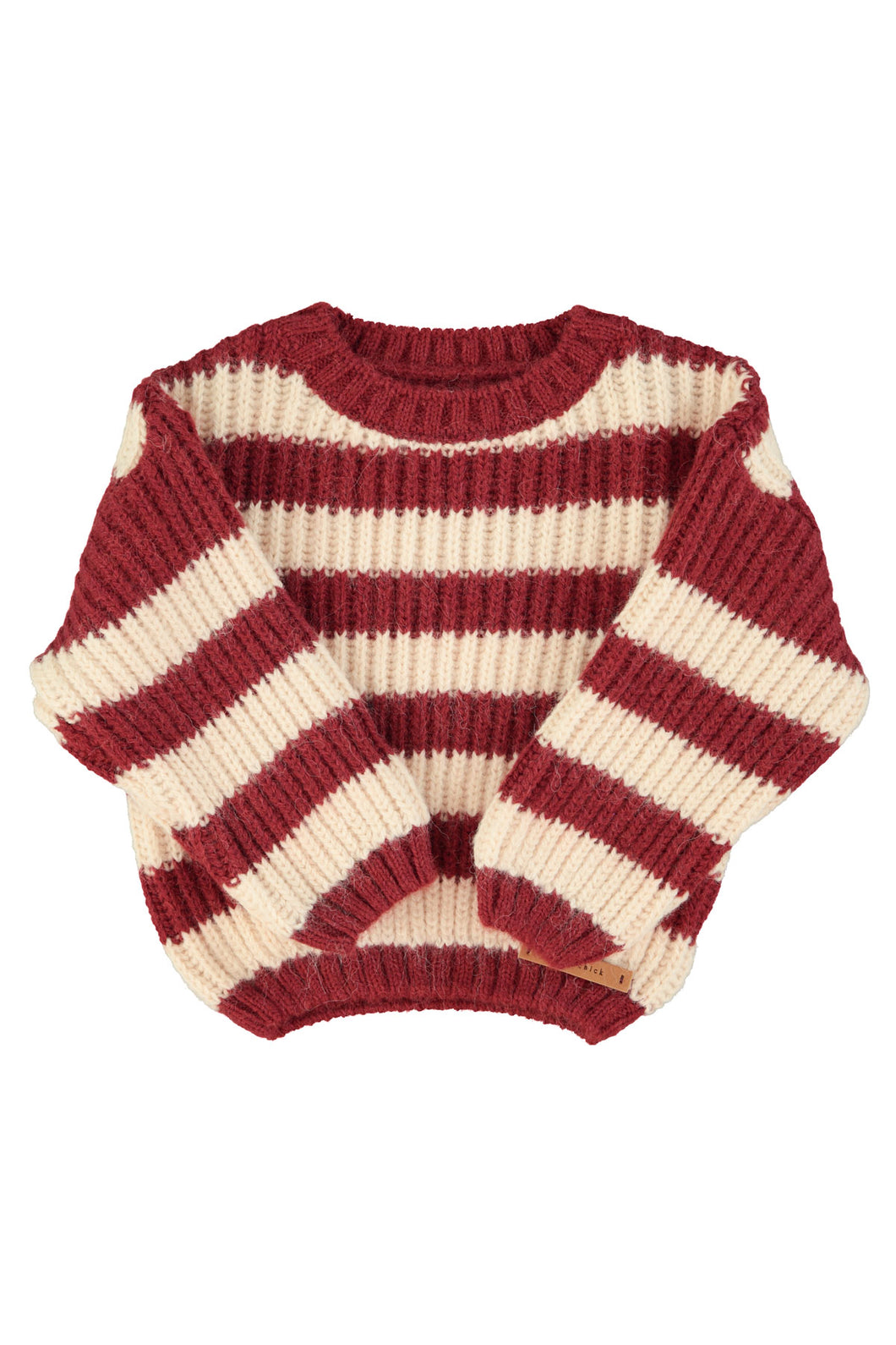 Piupiuchick / KID / Sweater / Knitted Bordeaux Pink Stripes