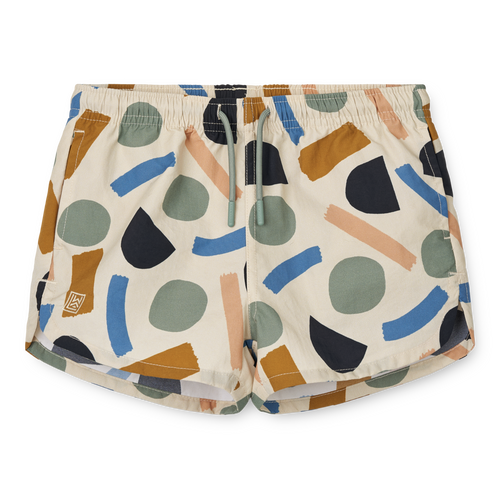 Liewood / Aiden / Printed Board Shorts / Paint Strokes Peppermint