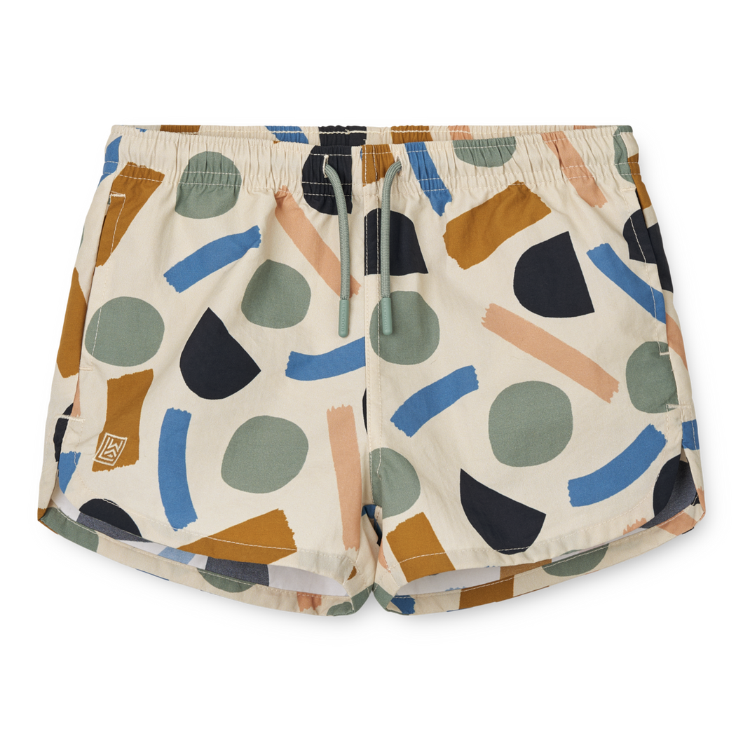 Liewood / Aiden / Printed Board Shorts / Paint Strokes Peppermint