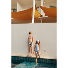 Load image into Gallery viewer, Liewood / Aiden / Printed Board Shorts / Paint Strokes Peppermint