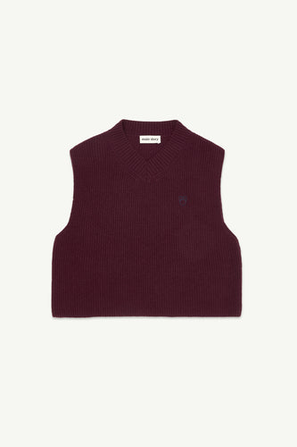 Main Story / Knitted Vest / Burgundy Rib