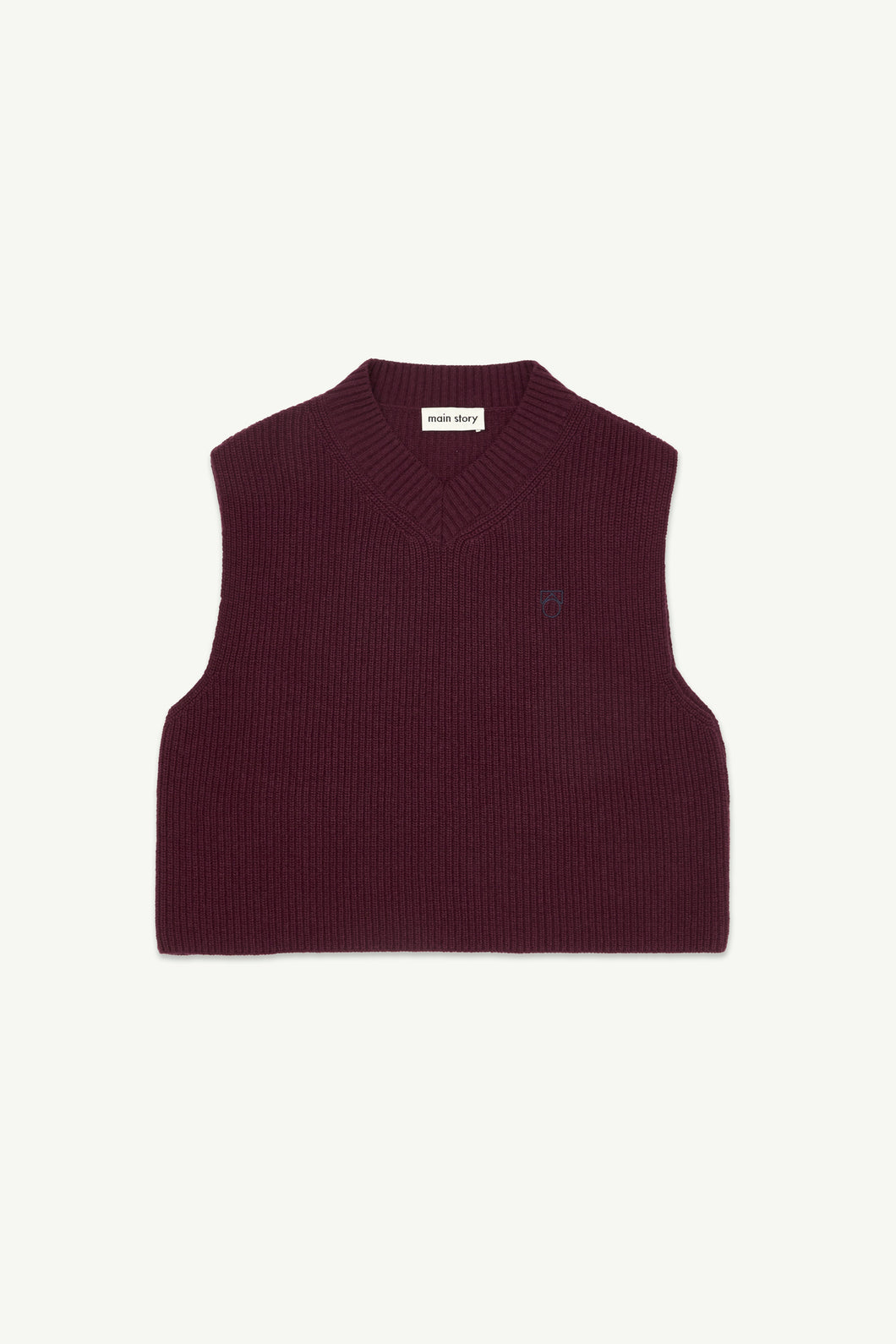 Main Story / Knitted Vest / Burgundy Rib
