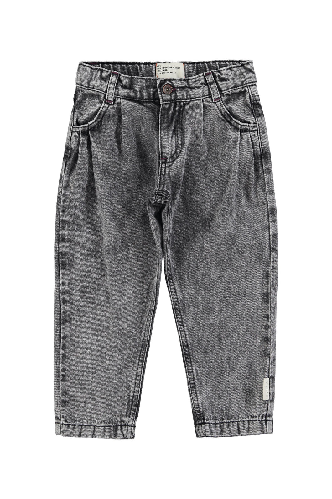 Piupiuchick / KID / Trousers / Mom Fit Washed Black Denim