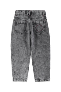 Piupiuchick / KID / Trousers / Mom Fit Washed Black Denim