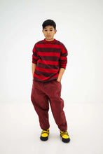 Load image into Gallery viewer, Repose AMS / Boxy Sweater / Mulberry Block Stripe