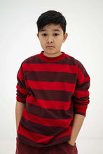 Load image into Gallery viewer, Repose AMS / Boxy Sweater / Mulberry Block Stripe