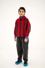 Load image into Gallery viewer, Repose AMS / Polo Sweater / Mulberry Block Stripe