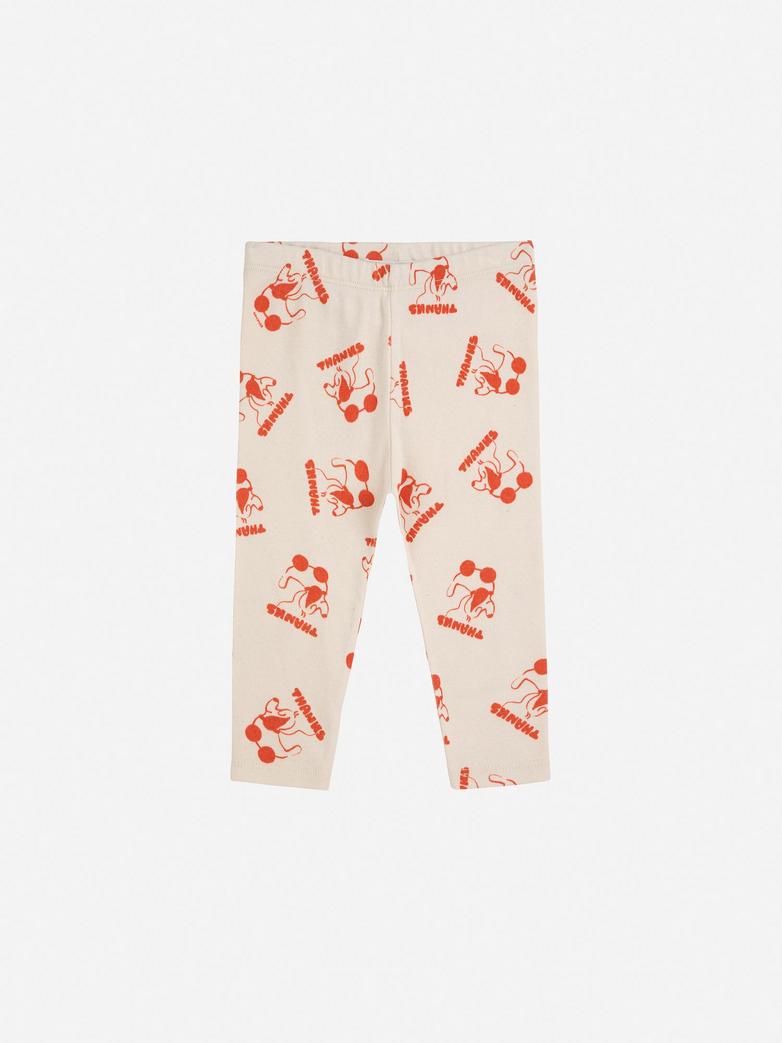 Leggings with red pattern on a white background