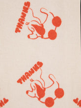 Load image into Gallery viewer, Red &#39;THANKS&#39; and cherry design on a beige background