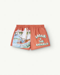 The Animals Observatory x Babar / KID / Puppy Swim Trunks / Orange