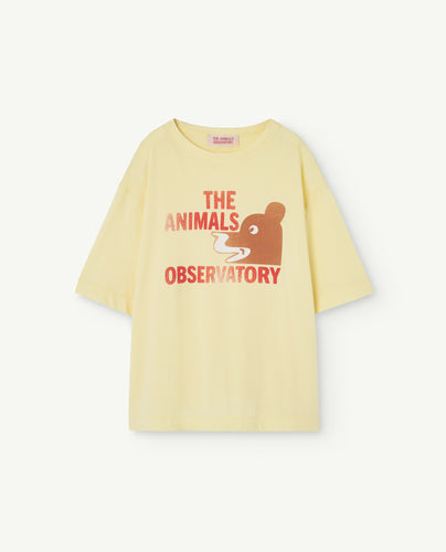 The Animals Observatory / KID / Rooster Oversized T-Shirt / Soft Yellow