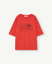 Load image into Gallery viewer, The Animals Observatory / KID / Rooster Oversized T-Shirt / Red