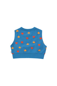 Tinycottons / KID / Hearts Stars Sleeveless Sweatshirt / Blue