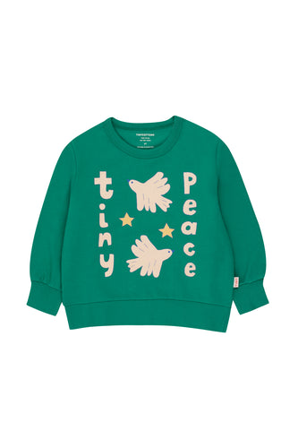 Tinycottons / KID / Tiny Peace Sweatshirt / Deep Green