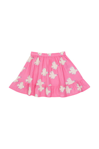 Tinycottons / KID / Doves Skirt / Dark Pink