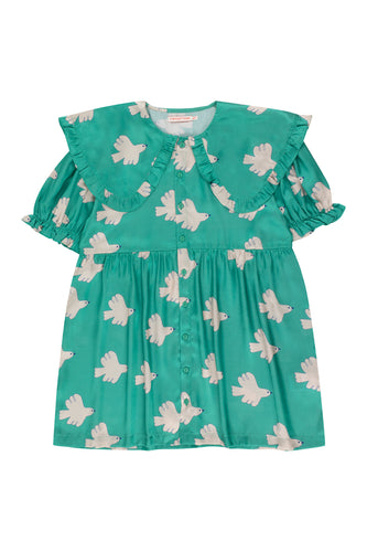 Tinycottons / KID / Doves Dress / Emerald