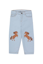 Load image into Gallery viewer, Tinycottons / KID / Horses Baggy Jeans / Blue - Grey