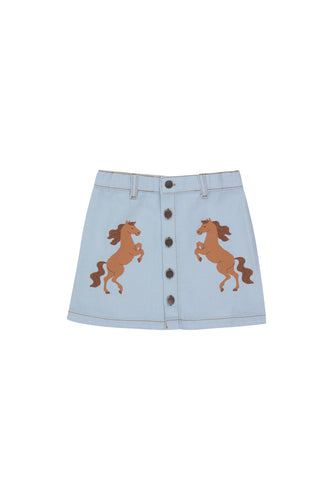 Tinycottons / KID / Horses Skirt / Blue - Grey