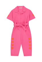 Load image into Gallery viewer, Tinycottons / KID / Hearts Jumpsuit / Dark Pink