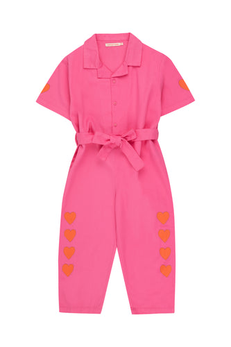 Tinycottons / KID / Hearts Jumpsuit / Dark Pink